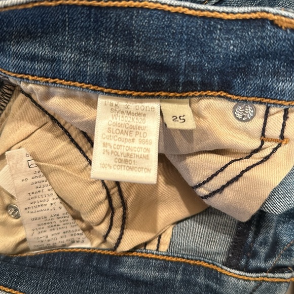 Rag & Bone distressed denim and red flannel skinny jeans size 25 style W1502K520 - Picture 4 of 5